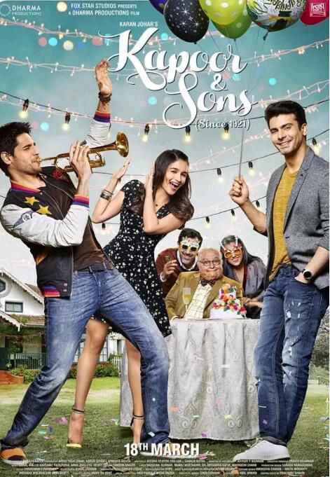 2016印度高分愛情喜劇《卡普爾和兒子們/卡普爾和他的孩子們》施坦·馬洛薩.印地語中英雙字